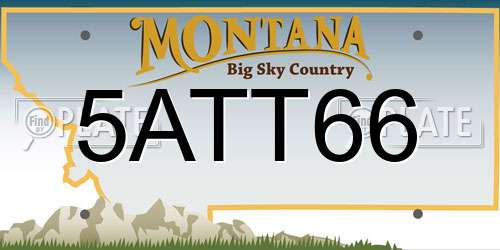 5ATT66 Montana License Plate