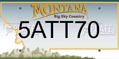 5ATT70 Montana License Plate