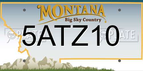 5ATZ10 Montana License Plate