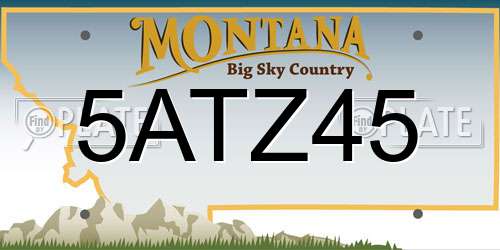 5ATZ45 Montana License Plate