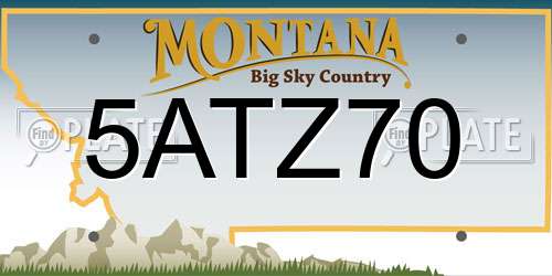 5ATZ70 Montana License Plate
