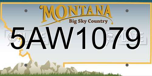 5AW1079 Montana License Plate