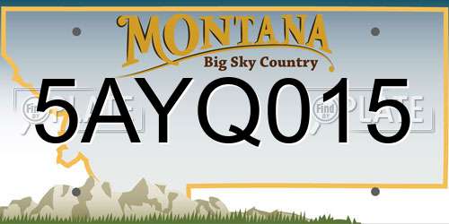 5AYQ015 Montana License Plate