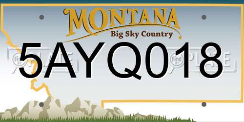 5AYQ018 Montana License Plate