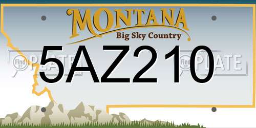 5AZ210 Montana License Plate