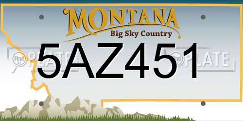 5AZ451 Montana License Plate