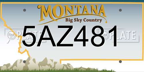 5AZ481 Montana License Plate