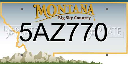 5AZ770 Montana License Plate