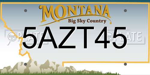 5AZT45 Montana License Plate