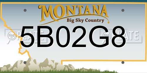 5B02G8 Montana License Plate