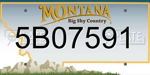 5B07591 Montana License Plate