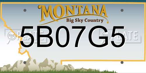 5B07G5 Montana License Plate
