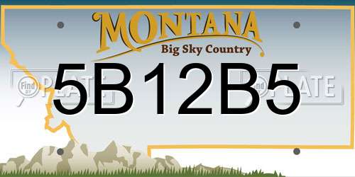5B12B5 Montana License Plate