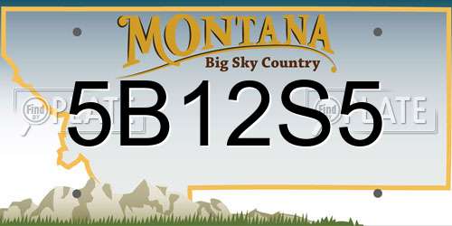5B12S5 Montana License Plate
