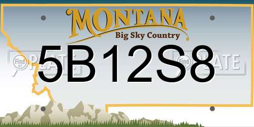 5B12S8 Montana License Plate