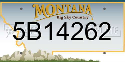 5B14262 Montana License Plate