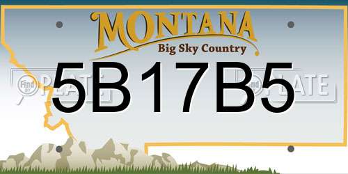 5B17B5 Montana License Plate