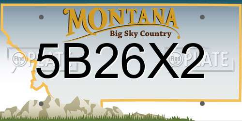 5B26X2 Montana License Plate