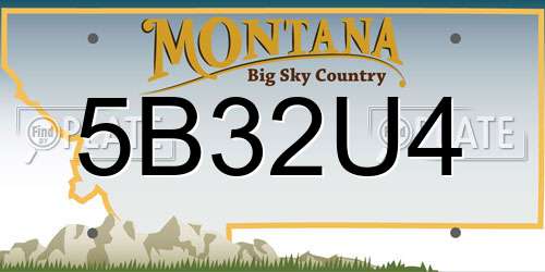 5B32U4 Montana License Plate
