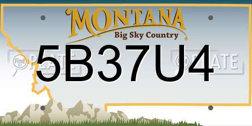 5B37U4 Montana License Plate