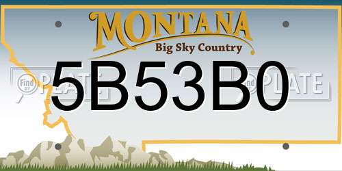 5B53B0 Montana License Plate