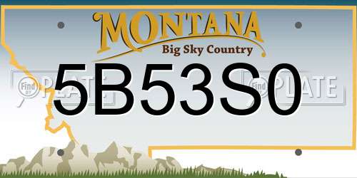 5B53S0 Montana License Plate