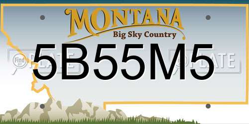 5B55M5 Montana License Plate