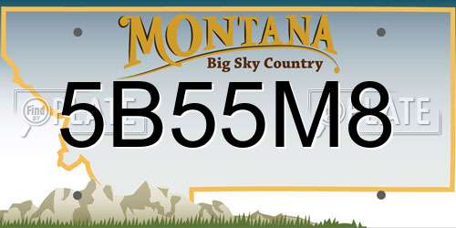 5B55M8 Montana License Plate