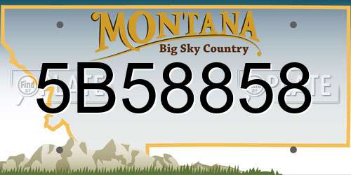 5B58858 Montana License Plate