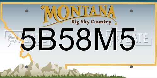 5B58M5 Montana License Plate