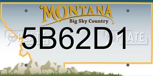 5B62D1 Montana License Plate