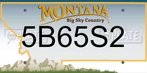 5B65S2 Montana License Plate