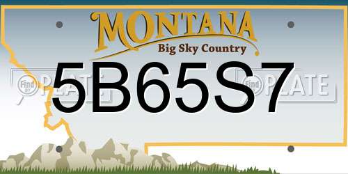 5B65S7 Montana License Plate