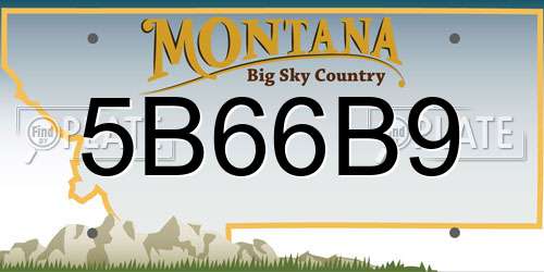 5B66B9 Montana License Plate