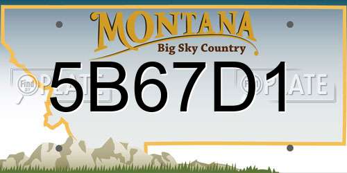 5B67D1 Montana License Plate