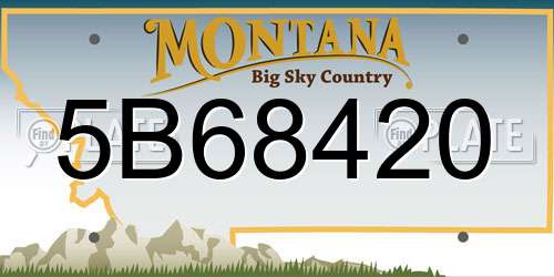 5B68420 Montana License Plate