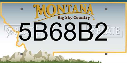 5B68B2 Montana License Plate