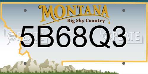 5B68Q3 Montana License Plate
