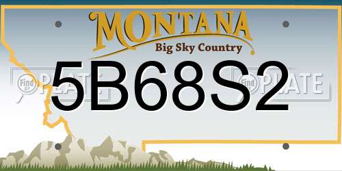 5B68S2 Montana License Plate