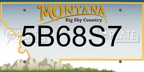 5B68S7 Montana License Plate