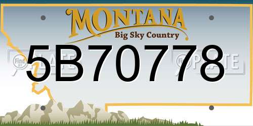 5B70778 Montana License Plate