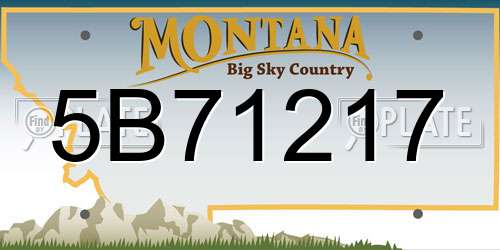 5B71217 Montana License Plate