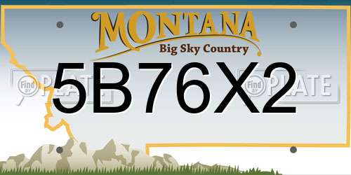 5B76X2 Montana License Plate