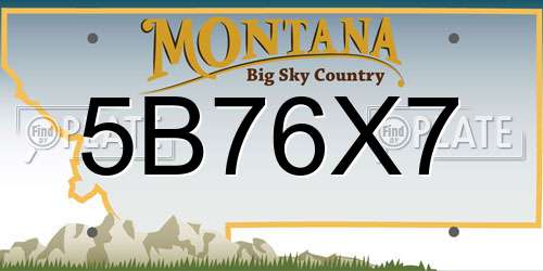 5B76X7 Montana License Plate