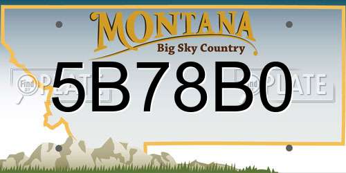 5B78B0 Montana License Plate