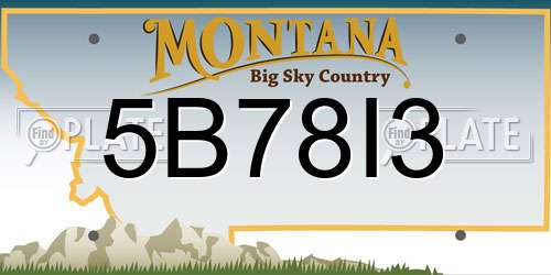 5B78I3 Montana License Plate