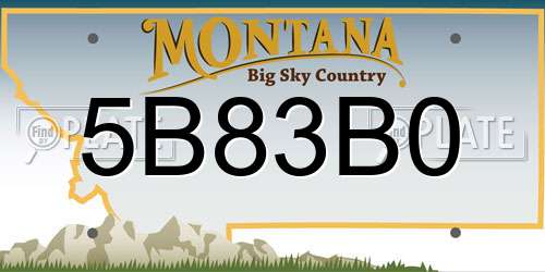 5B83B0 Montana License Plate