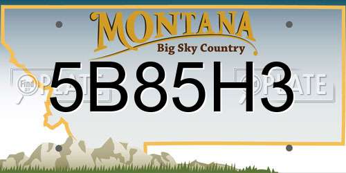 5B85H3 Montana License Plate
