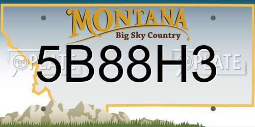 5B88H3 Montana License Plate