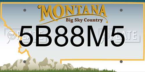5B88M5 Montana License Plate